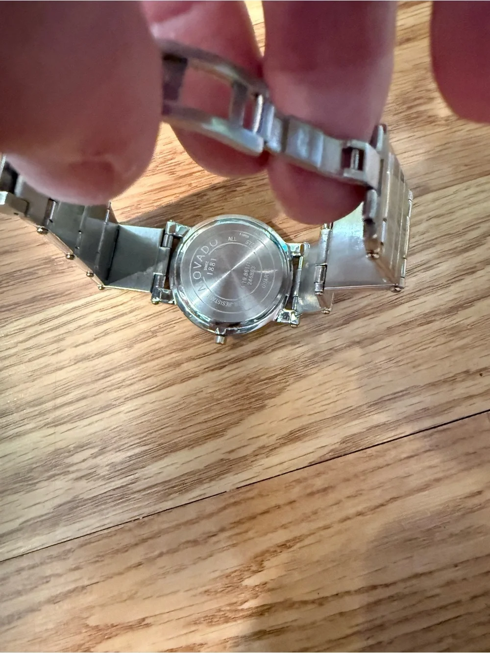 Movado Silver Museum Watch with Gold Hands and Dot/Needs battery, untested